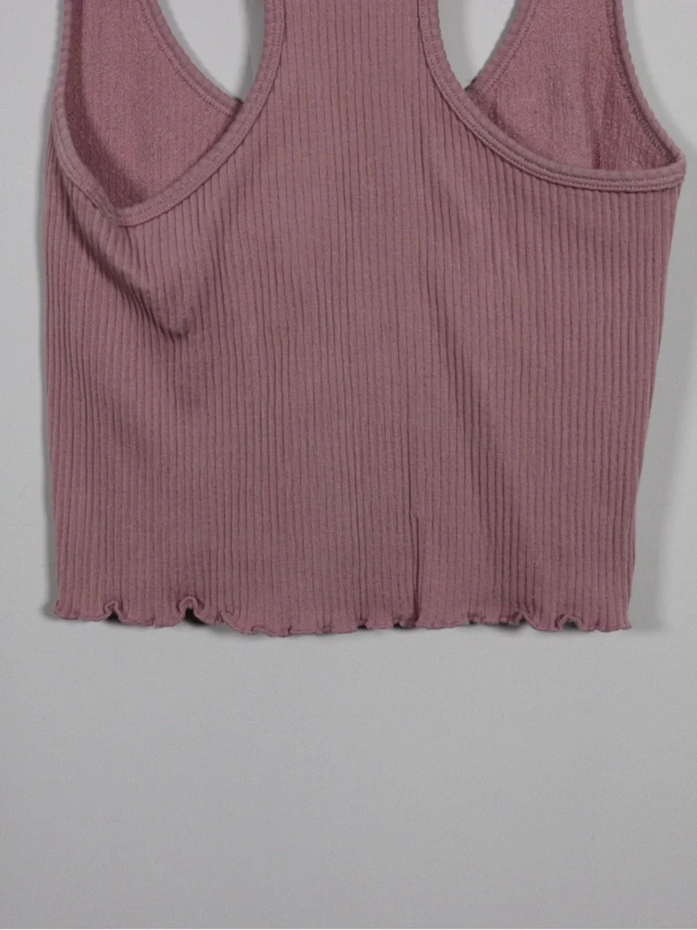Ardene Pink Ribbed Cropped Racerback Tank Top XS/S - Picture 8 of 8